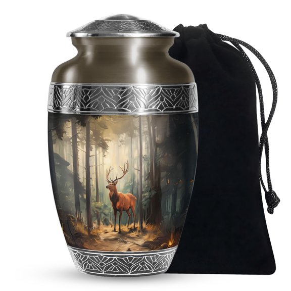 SABURIAL Deer Urn - Cremation Urn For Ashes For Women & Men - Customized Burial Urns For Human Ashes Adult Male - Memorila Funeral Urns - 10 Inch