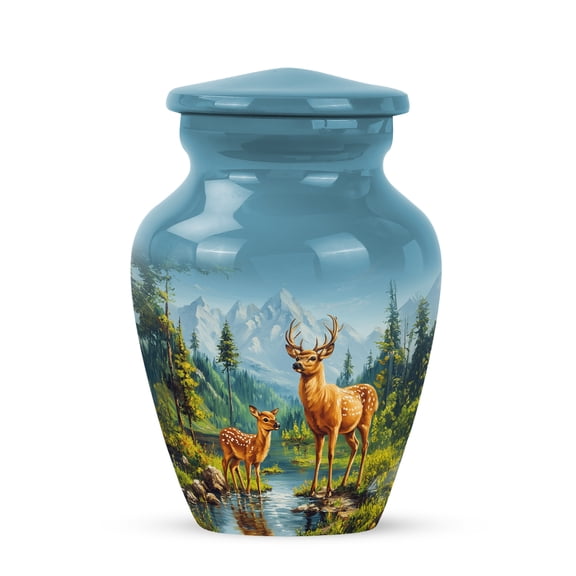 SABURIAL Deer Urn - Little Burial Urn for Ashes for Women & Men - Tiny Cremation Urns Male & Female - Small Funeral Urns for Ashes Adult - 3 Inch