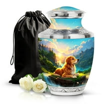 SABURIAL Dog Memorial Funeral Urn - Large Urns for Human Ashes Adult Male - Cremation Urns for Human Remains - Unique Burial Urn for Ashes for Women & Men - 10 Inch