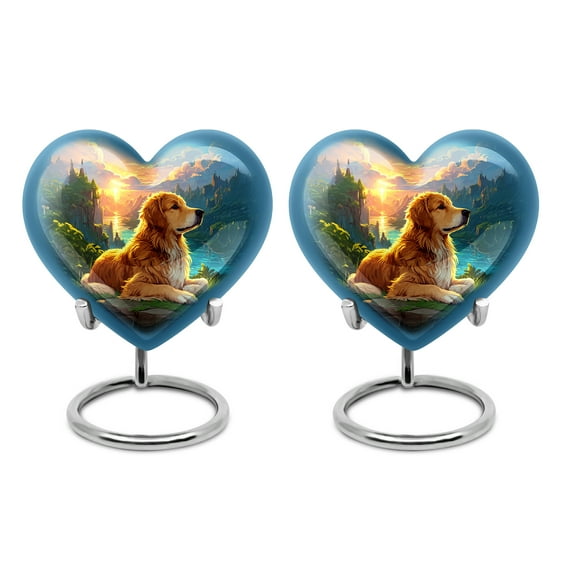 SABURIAL Dog Urn - Urn For Adult Male & Female - 3 Inch - Pack Of 2 - Miniature Urns - Ash Keepsakes For Human Ashes - Funeral Urns For Mom & Dad