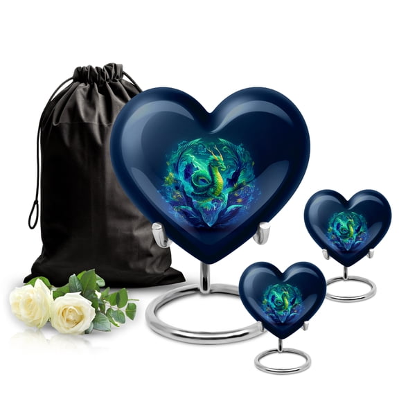 SABURIAL Dragon Urn - Cremation Urn For Adult - Combo 2 - Large With 3 Inch Pack Of 2 - Ash Keepsakes For Human Ashes - Decorative Urns - Large Urns For Ashes