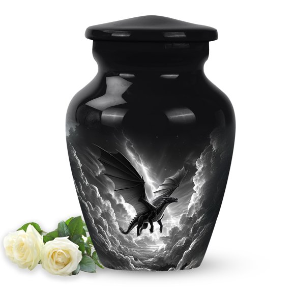 SABURIAL Dragon Urn - Small Burial Urn Women Ash - Mini Funeral Urns For Male Ash - 3 Inch - Little Cremation Urns For Ashes For Men