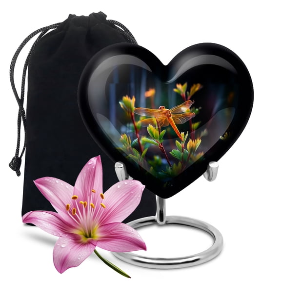 SABURIAL Dragonfly Urn - Decorative Funeral Urn For Human Ashes Adult Female - Large Cremation Urns For Ashes For Women & Men - 8 Inch