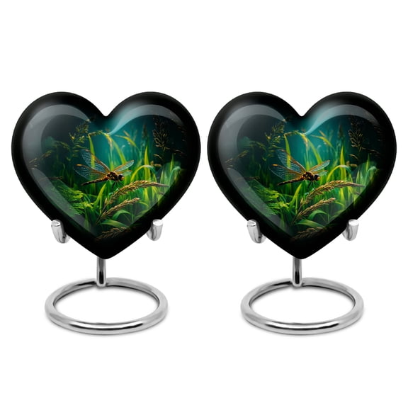 SABURIAL Dragonfly Urn - Little Burial Urn For Human Ashes Adult Man - Mini Keepsake Funeral Urns For Ashes Adult Women - 3 Inch Set Of 2