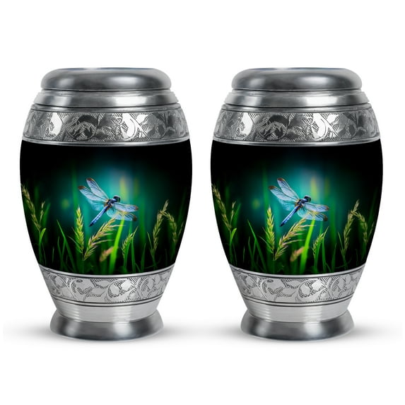SABURIAL Dragonfly Urn - Little Funeral Urn For Ashes Adult Women - Small Keepsake Urns For Human Ashes - Cremation Urns For Men - 3 Inch Set Of 2
