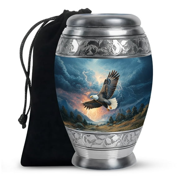 SABURIAL Eagle Urn - Decorative Urns For Funeral - Large Cremation Urn For Ashes Adult Male - Unique Urns For Human Ashes Adult Female - 10 Inch