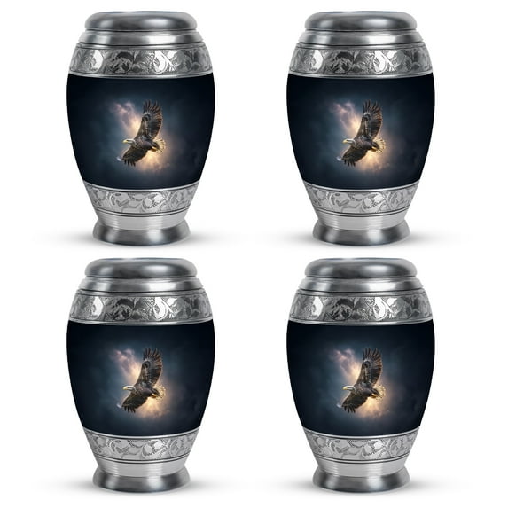 SABURIAL Eagle Urn - Funeral Urn For Adult Ashes Women - Keepsake Cremation Urns For Ashes For Men - 3 Inch Set Of 4