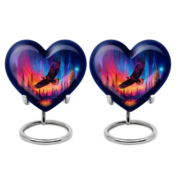 SABURIAL Eagle Urn - Keepsake Cremation Urn For Adult Ashes Women - Mini Urns For Human Ashes Adult Male - Memorial Funeral Urns - 3 Inch Set Of 2