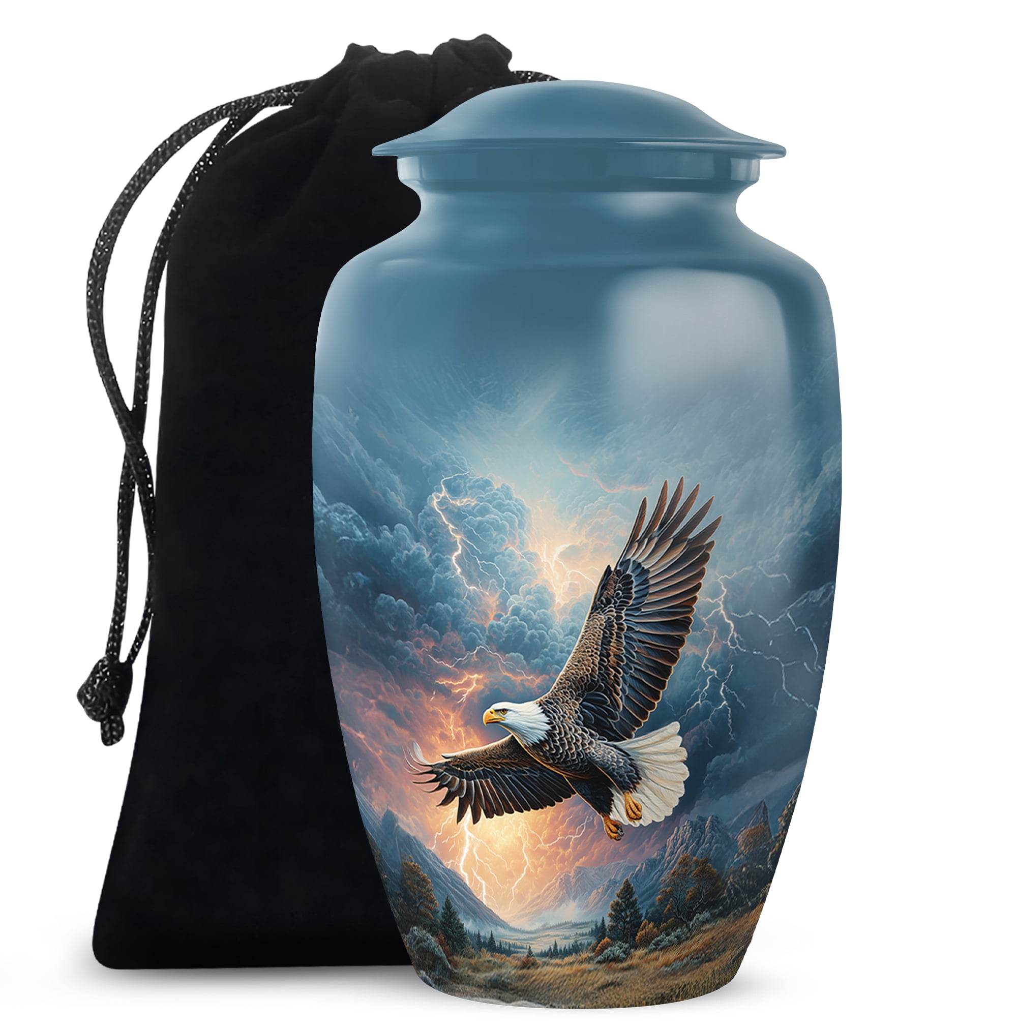 SABURIAL Eagle Urn - Large Burial Urn for Adult Human Ashes - Memorial Funeral Urns for Human Ashes Adult Female & Male - 10 Inch