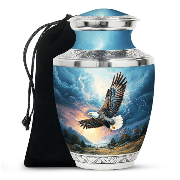 SABURIAL Eagle Urn - Memorial Funeral Urns For Human Ashes Adult Female & Male - Unique Cremation Urn For Women - Urns For Ashes Adult Male - 10 Inch