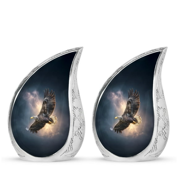SABURIAL Eagle Urn - Small Cremation Urn for Human Ashes - Little Funeral Urns for Human Ashes Adult Man - Keepsake Burial Urns for Mom & Dad - 3 Inch Set of 2
