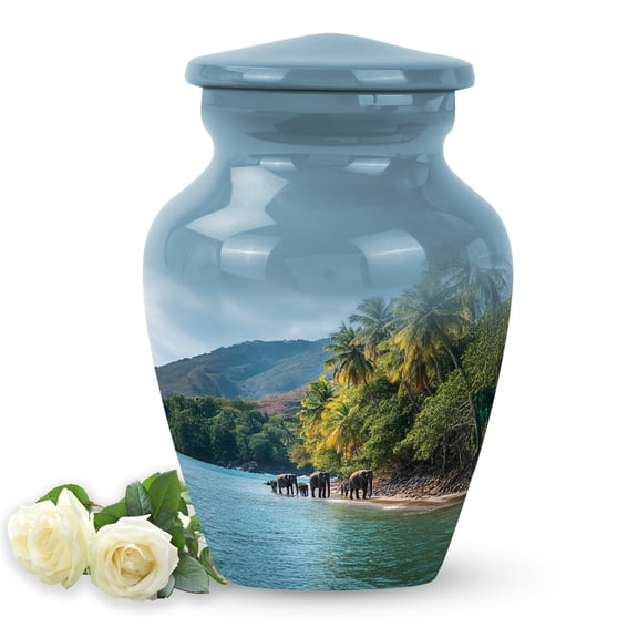 SABURIAL Elephant Urn - Funeral Urns For Ashes - Decorative For Cremation - 3 Inch - Pack Of 1 - Memorial Keepsakes Urn For Adult Human - Honor Your Loved One - Ashes Urns Human Remains