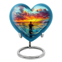 SABURIAL Fishing Urn - Small Funeral Urn For Ashes For Women - Keepsake Burial Urns For Human Ashes Adult Female Mom - Miniature Decorative Urns - 3 Inch