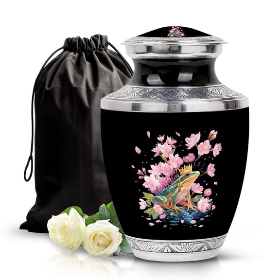 SABURIAL Frogs Urn - Large Decorative Urn - 10 Inch - Large With Velvet Bag - Funeral Urns For Adult - Adult For Male & Female - Ashes Urns Human Remains