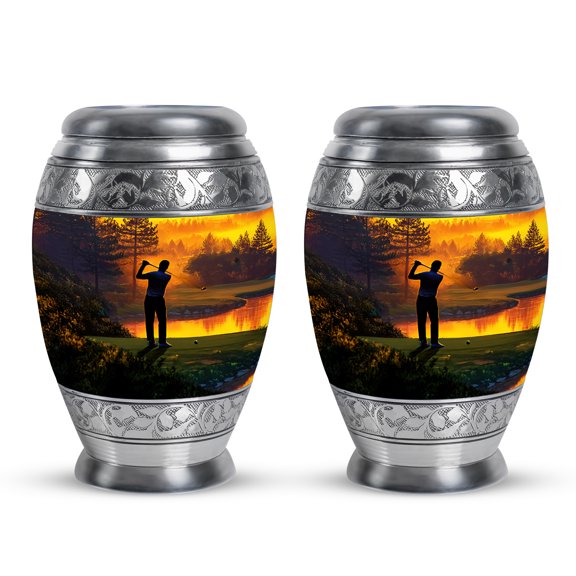 SABURIAL Golf Ball Urn - Funeral Urn For Men & Women - 3 Inch - Pack Of 2 - Ashes Urns Human Remains - Miniature Urns For Ash - Cremation For Mom & Dad
