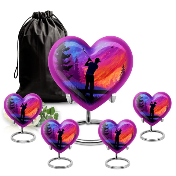SABURIAL Golf Ball Urn - Large Funeral Urn - Combo - 8 Inch Large With 3 Inch - Little Urns For Human - Memorial Keepsakes For Ashes - Cremation Urns For Burial