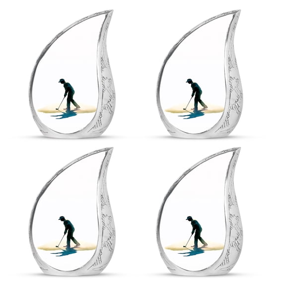 SABURIAL Golf Ball Urn - Lovely Funeral Urns for Mom & Dad Ashes - Handmade Mini Keepsake Urn for Male Ashes - Cremation Urn for Human Ash - 3 Inch - Pack of 4