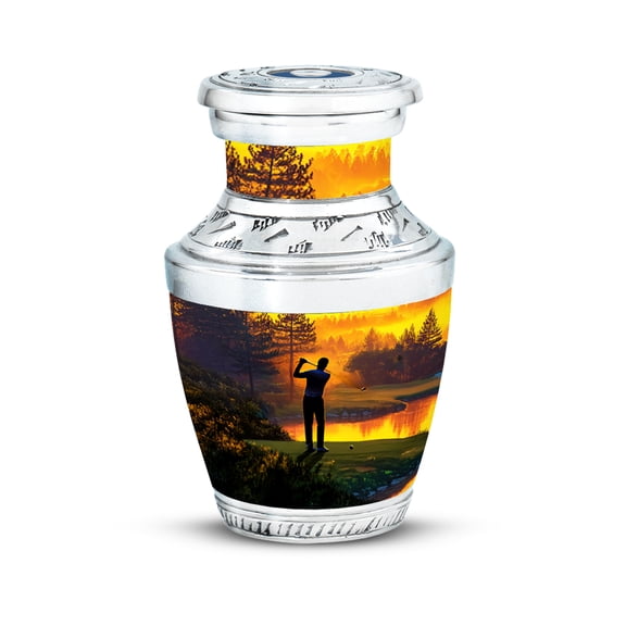 SABURIAL Golf Ball Urn - Small Handcrafted Funeral Urn for Adult Male - Beautiful Tribute Urns for Human Ashes - Memorial Keepsake Urns for Ash - 3 Inch - Pack of 1