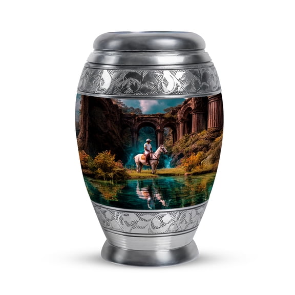 SABURIAL Horse Polo Small Keepsake Urn - Cremation Urns For Adult Ashes - 3 Inch - Pack Of 1 - Unique Urns For Human - Perfect Memorial For Heartfelt Tribute - Decorative Urn For Mom & Dad