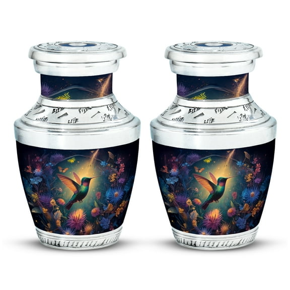 SABURIAL Humming Bird Urn - Little Funeral Urn For Ashes For Women & Men - Small Burial Urns For Mom & Dad - 3 Inch Set Of 2