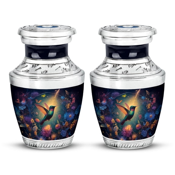SABURIAL Humming Bird Urn - Little Funeral Urn For Ashes For Women & Men - Small Burial Urns For Mom & Dad - 3 Inch Set Of 2