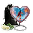 thumbnail image 1 of SABURIAL Ice Hockey Urn - Heart Shape Urn For Human Ashes - Memorial Burial Urns For Ash - Funeral Cremation Urns For Male & Female Ash - 8 Inch - Large With Velvet Bag, 1 of 7