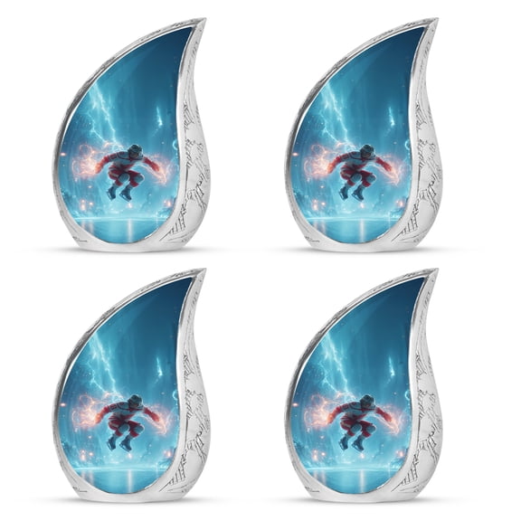 SABURIAL Ice Hockey Urn - Lovely Cremation Urn For Adult Male & Female Ash - Miniature Burial Urns For Dad Ash - Small Keepsake Urns For Human Ashes - 3 Inch - Pack Of 4