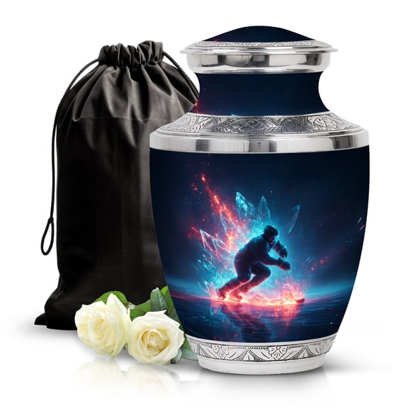 SABURIAL Ice Tower Urn - Beautiful Handcrafted Urn for Human Ashes - Decorative Tribute Memorial Urns for Burial - Cremation Urns for Men & Women - 10 Inch - Large with Velvet Bag