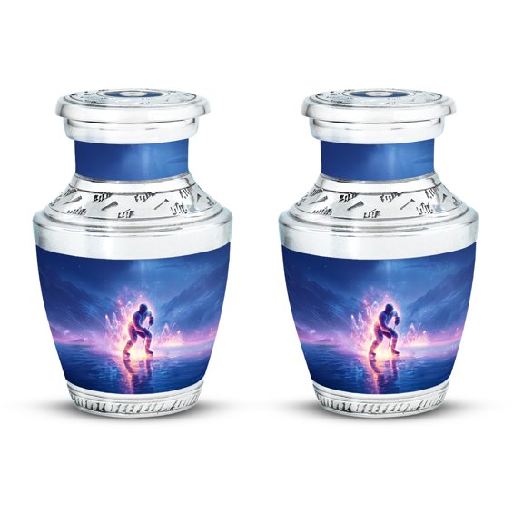 SABURIAL Ice Tower Urn - Unique Handcrafted Memorial Urn for Mom & Dad - Tribute Funeral Urns for Women & Men - Beautiful Decorative Cremation Urns for Ash - 3 Inch - Pack of 2