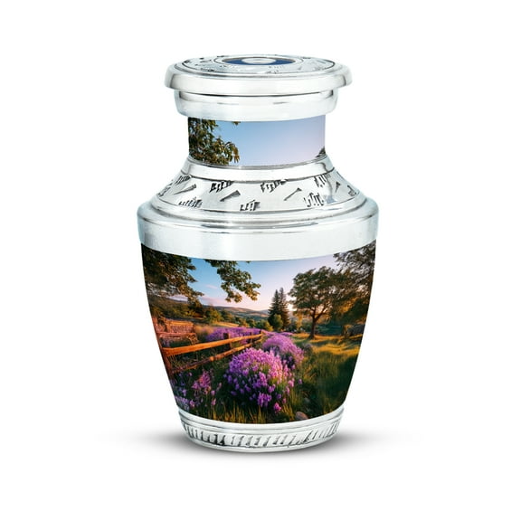 SABURIAL Lavender Grass Urn - Small Ashes Keepsake - 3 Inch - Pack Of 1 - Decorative Urns For Mom & Dad - Memorial Urns - Cremation Burial Urn