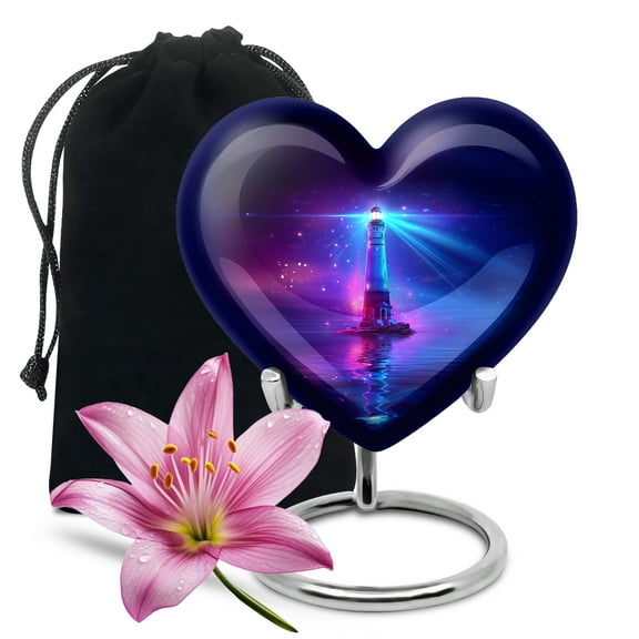 SABURIAL Lighthouse Urn - Burial Urn For Mom & Dad - Decorative Urns - Cremation Urns For Human Ashes Adult Male & Female - 8 Inch