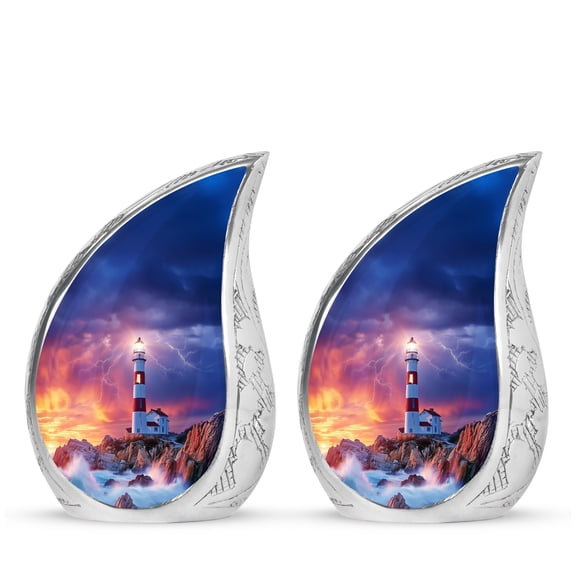 SABURIAL Lighthouse Urn - Cremation Urn for Adult - 3 Inch - Pack of 2 - Burial Urns for Human - Decorative Urns for Ashes - Funeral for Adult Male & Female