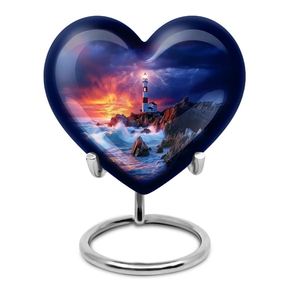 SABURIAL Lighthouse Urn - Cremation Urn - Little Decorative Urns For Human Ashes Adult Man - Mini Keepsake Funeral Urns For Women - 3 Inch