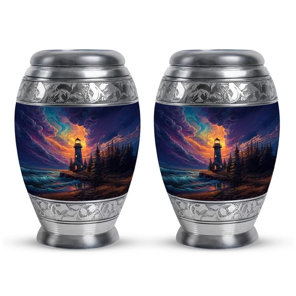 SABURIAL Lighthouse Urn - Decorative Urn For Male - Small Urns For Human Ashes Keepsake - 3 Inch Set Of 2 - Unique Keepsake Cremation Urns