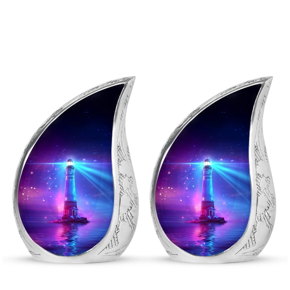 SABURIAL Lighthouse Urn - Funeral Urn for Adult Male & Female - 3 Inch - Pack of 2 - Memorial Ashes for Human - Cremation Urns for Adult - Decorative Urns for Ashes