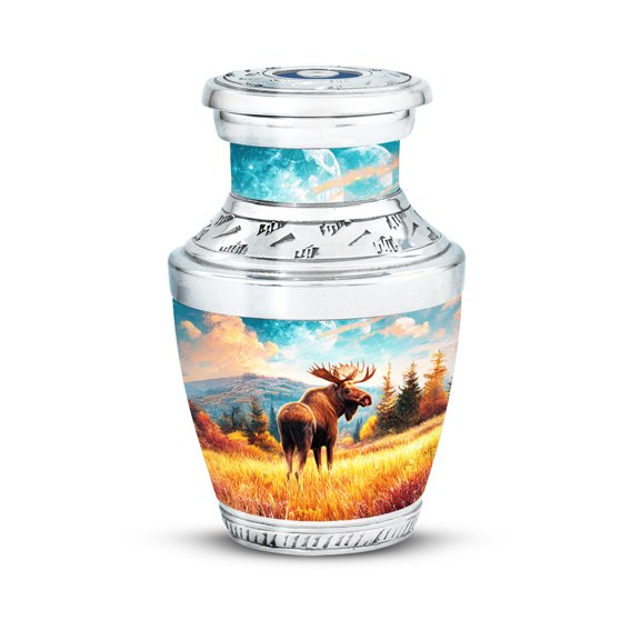 SABURIAL Moose Urn - Handcrafted Burial Urns For Human Ashes - Mini Burial Urn For Men & Women Ash - Small Keepsake Urns For Human Remains - 3 Inch - Pack Of 1