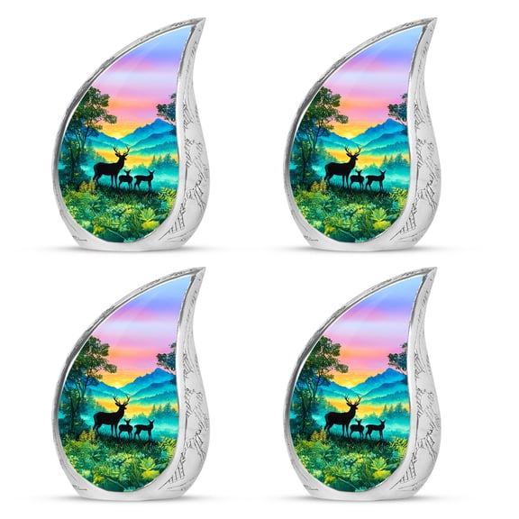 SABURIAL Mountain Urn - Miniature Cremation Urn For Mom & Dad Ash - Beautiful Tiny Urns For Ashes - Small Keepsake Cremation Urns For Ash For Women - 3 Inch - Pack Of 4