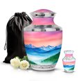 thumbnail image 1 of SABURIAL Mountains Urn - Burial Urns For Men & Women Ash - Handcrafted Cremation Urn For Human Ashes - Perfect Mini Burial Urns For Mom Ash - Combo - 10 Inch Large & 3 Inch Small, 1 of 7