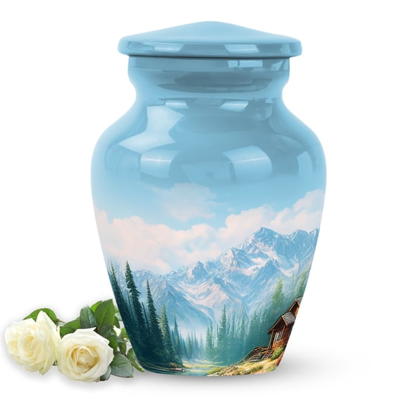 SABURIAL Mountains Urn - Handcrafted Urn For Mom & Dad Ash - Perfect Handmade Urns For Women Ashes - Mini Keepsake Urns For Female Ash - 3 Inch Small - Pack Of 1