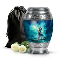 SABURIAL Brave American Urn - Burial Urn For Human Ashes Adult Male Dad - Funeral Urns For Ashes Adult Female - Cremation Urns For Women & Men Ash - 10 Inch