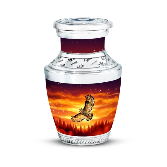 SABURIAL Owl Urn - Memorial Burials For Ashes - 3 Inch - Pack Of 1 - Unique Urns For Men & Women - Mini Urn For Adult Human - Funeral Urns For Ashes