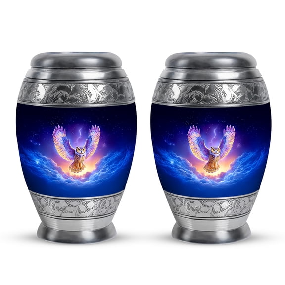 SABURIAL Owl Urn - Small Cremation Urns For Human Ashes Adult Male - Memorial Urns - 3 Inch Set Of 2 - Keepsake Burial Urn For Mom & Dad