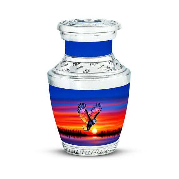 SABURIAL Owl Urn - Unique Urns For Men & Women - 3 Inch - Pack Of 1 - Memorial Burials For Ashes - Funeral Cremation Urns For Human - Mini Urn For Adult Human