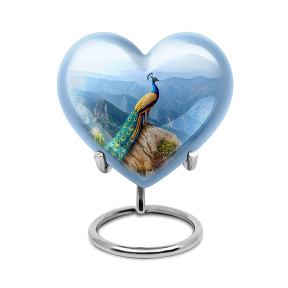 SABURIAL Peacock Urn - Little Human Cremation Urn For Ashes Adult Female - 3 Inch - Keepsake Funeral Urns For Adult Ashes Women