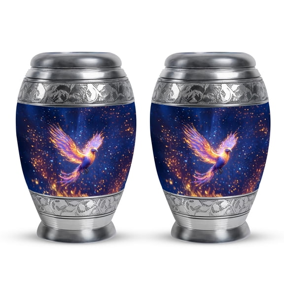 SABURIAL Phoenix Urn - Decorative Urn For Mom & Dad - 3 Inch - Pack Of 2 - Small Urns For Ashes Keepsake - Funeral Urns - Cremation Human Ash