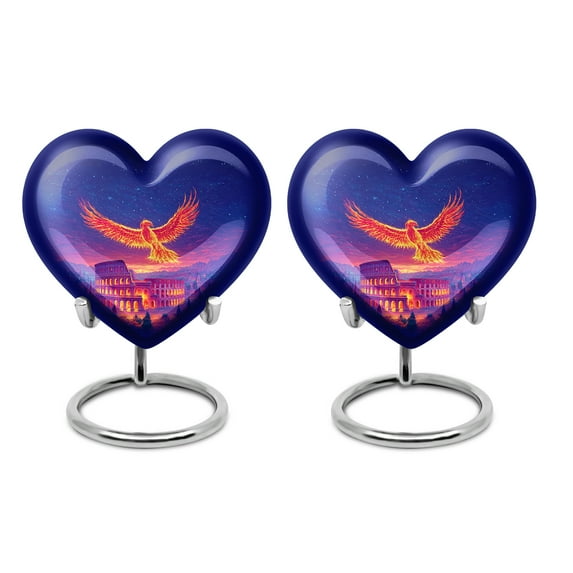 SABURIAL Phoenix Urn - Unique Urn For Adult Mom & Dad - 3 Inch - Pack Of 2 - Small Ashes Keepsake - Ash Urns For Humans - Burial Urns Adult Human Ash
