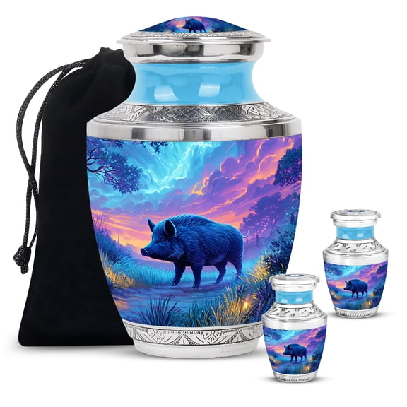 SABURIAL Pig Urn - Keepsake Fuenral Urn For Human Remains - Small Burial Urns For Female Ash - Mom Urns For Human Ashes - Combo Of 10 Inch & 3 Inch