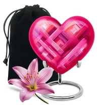 SABURIAL Pink Urn - Large Cremation Urn For Women - 8 Inch - Unique Funeral Urns For Human Ashes Adult Female - Decorative Urns For Ashes For Men