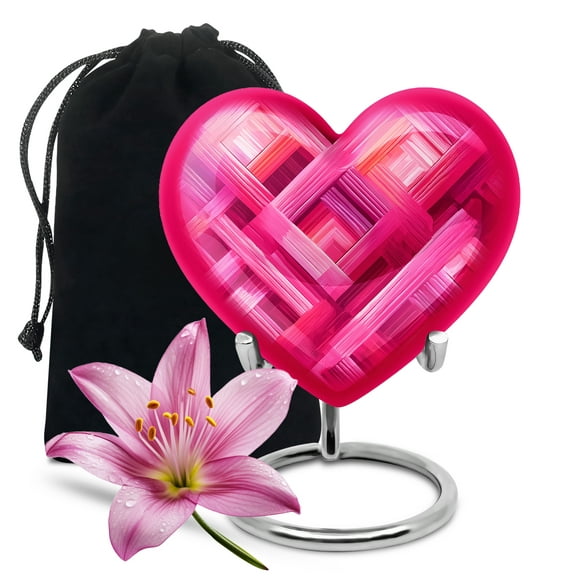 SABURIAL Pink Urn - Large Cremation Urn For Women - 8 Inch - Unique Funeral Urns For Human Ashes Adult Female - Decorative Urns For Ashes For Men