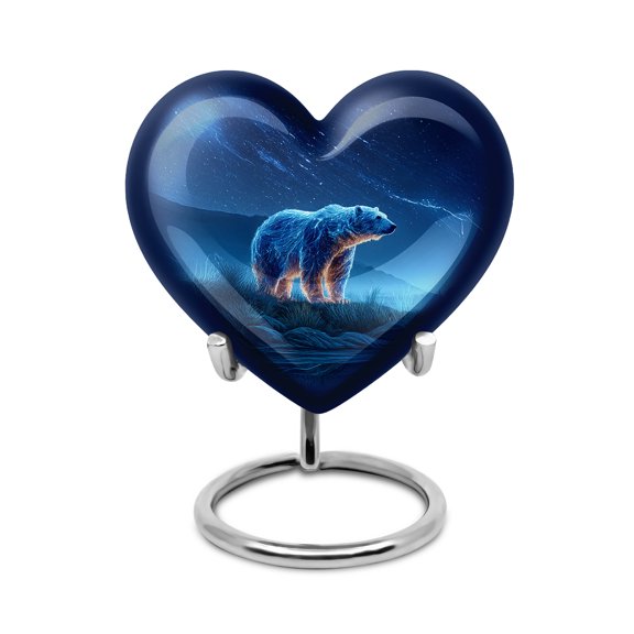 SABURIAL Polar Bear Urn - Burial Decorative For Mom & Dad - 3 Inch - Pack Of 1 - Mini Cremation Urns - Unique Urn For Human - Keepsake Urns For Ashes